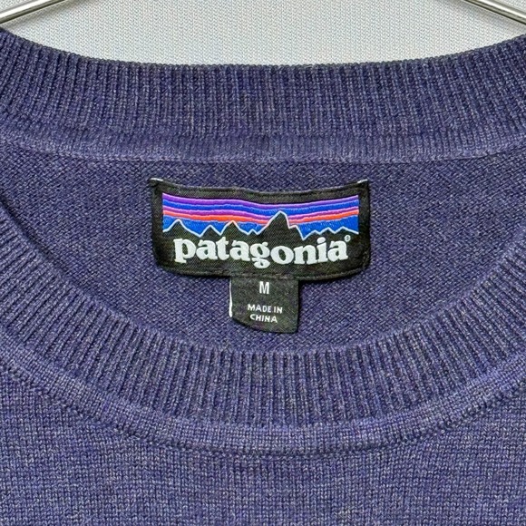 Patagonia Yewcrag Crew Sweater Mens Medium Purple Organic Cotton Blend STY53450 - Picture 3 of 11